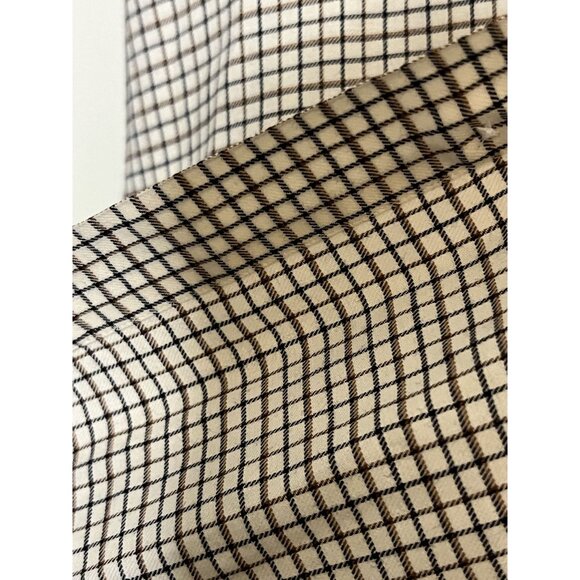 Ralph Lauren 100% Cotton XLT Black Brown & White Checkered Long Sleeve Button Do - Picture 8 of 14